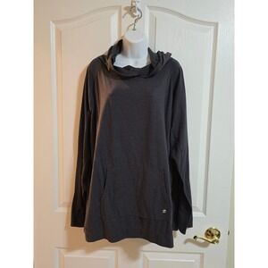 Energy Zone Charcoal Gray Cowl Neck Hoodie Pullover Long Sleeve Shirt 3X /0241